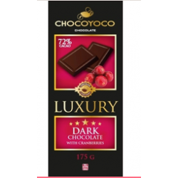 Luxury, hořká čokoláda s brusinkami, 175g