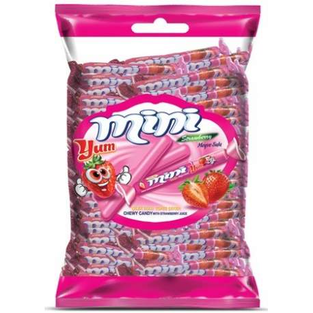 Mini yum jahodové karamely 700g